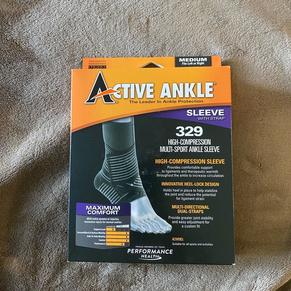 🆕 Active Ankle Sleeve with Strap 329 High-Compression Multi-Sport Sleeve Med - Picture 3 of 8